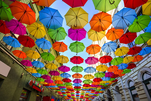 colorful umbrellas 