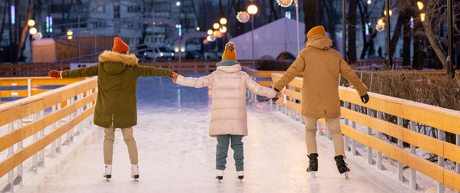 Family ice skating