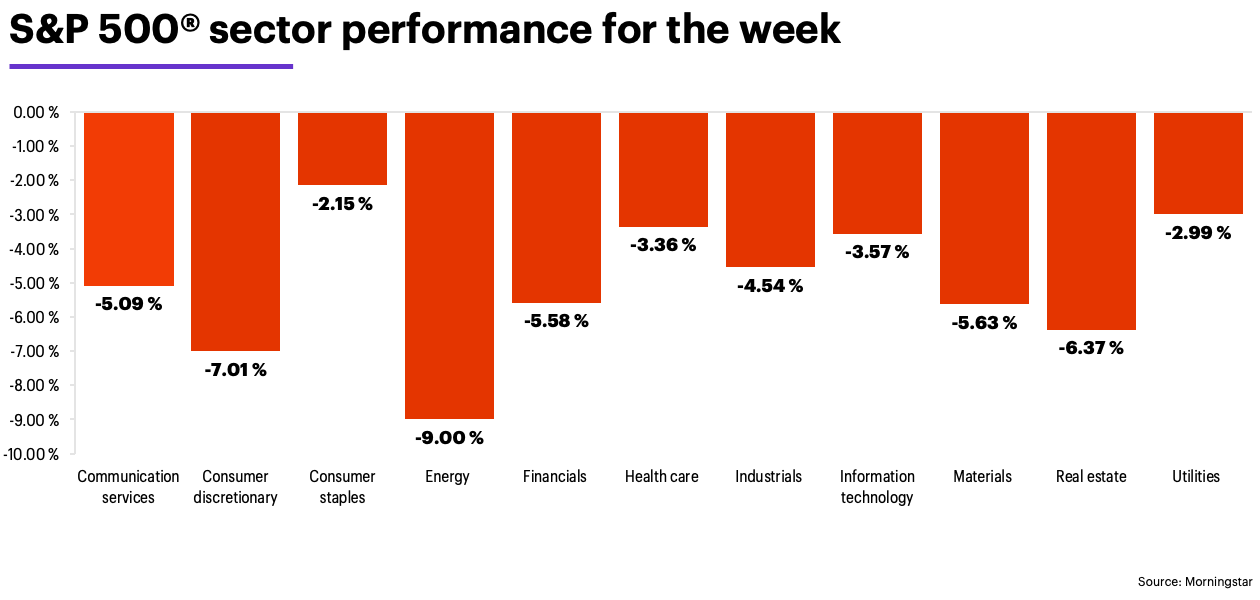 S&P 500 sector performance for the week