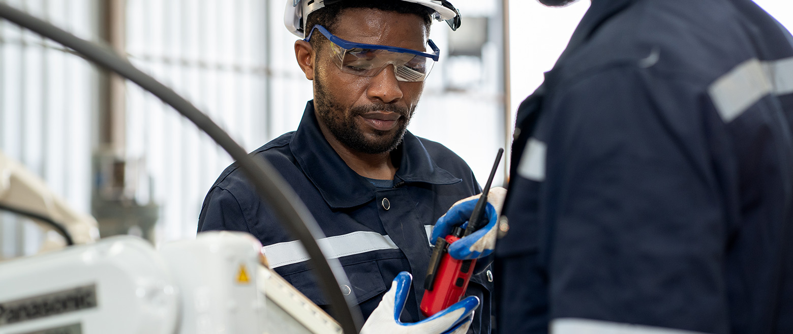 Image of a man working. 