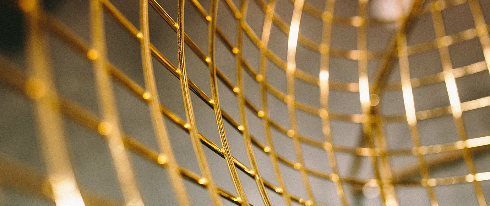Net made of gold string.