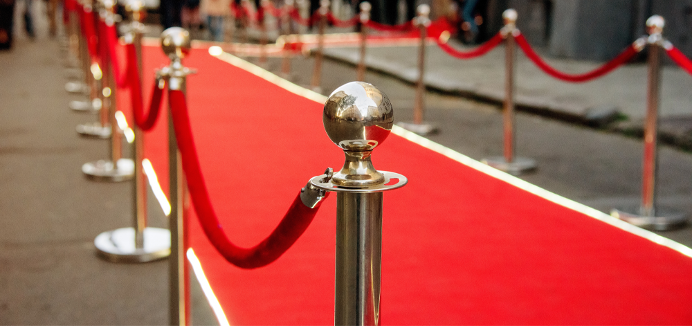 A red carpet at an event