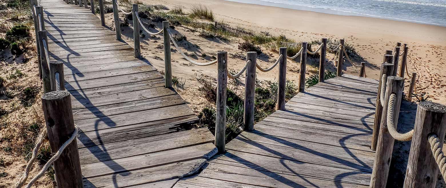 Image of dock diverging into two paths