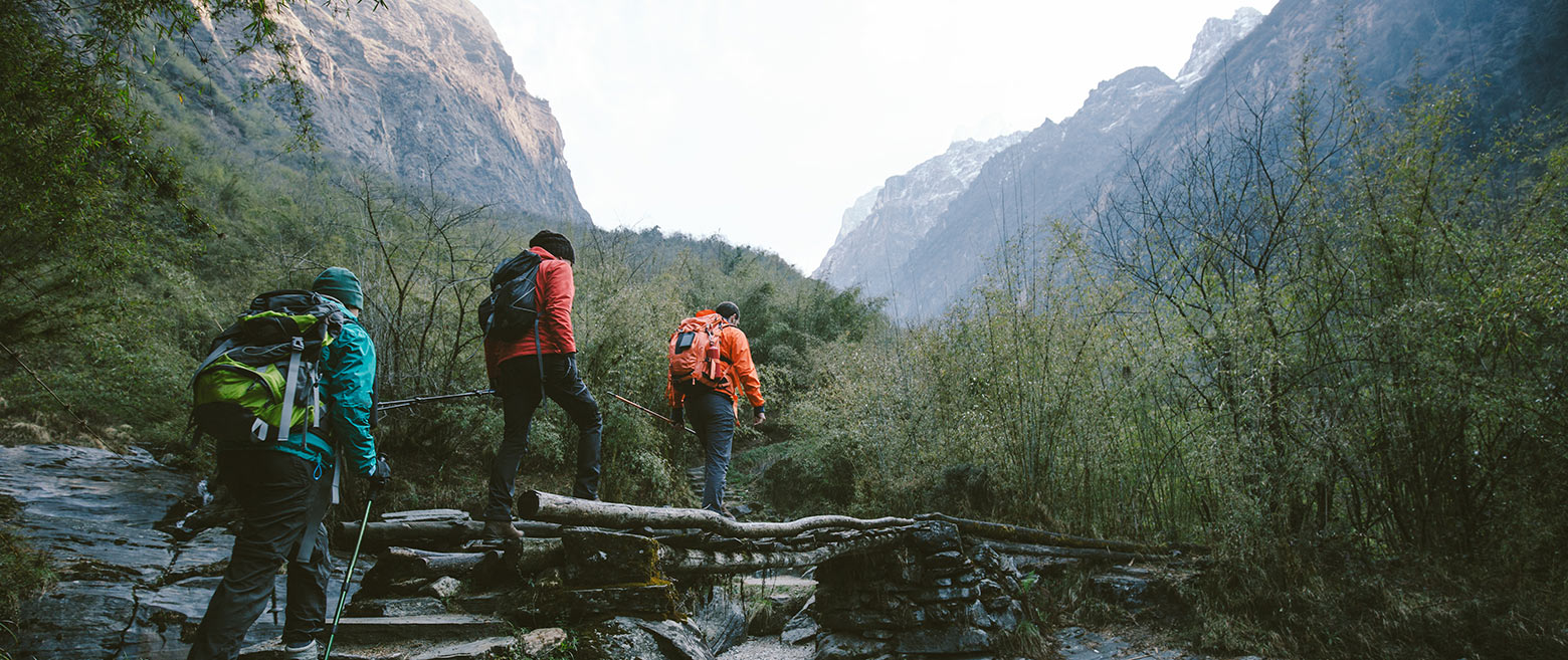 Image of three hikers