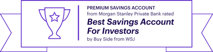 Premium Savings Account from Morgan Stanley Private Bank Rated Best Savings Account for Investors by Buy Side from WSJ