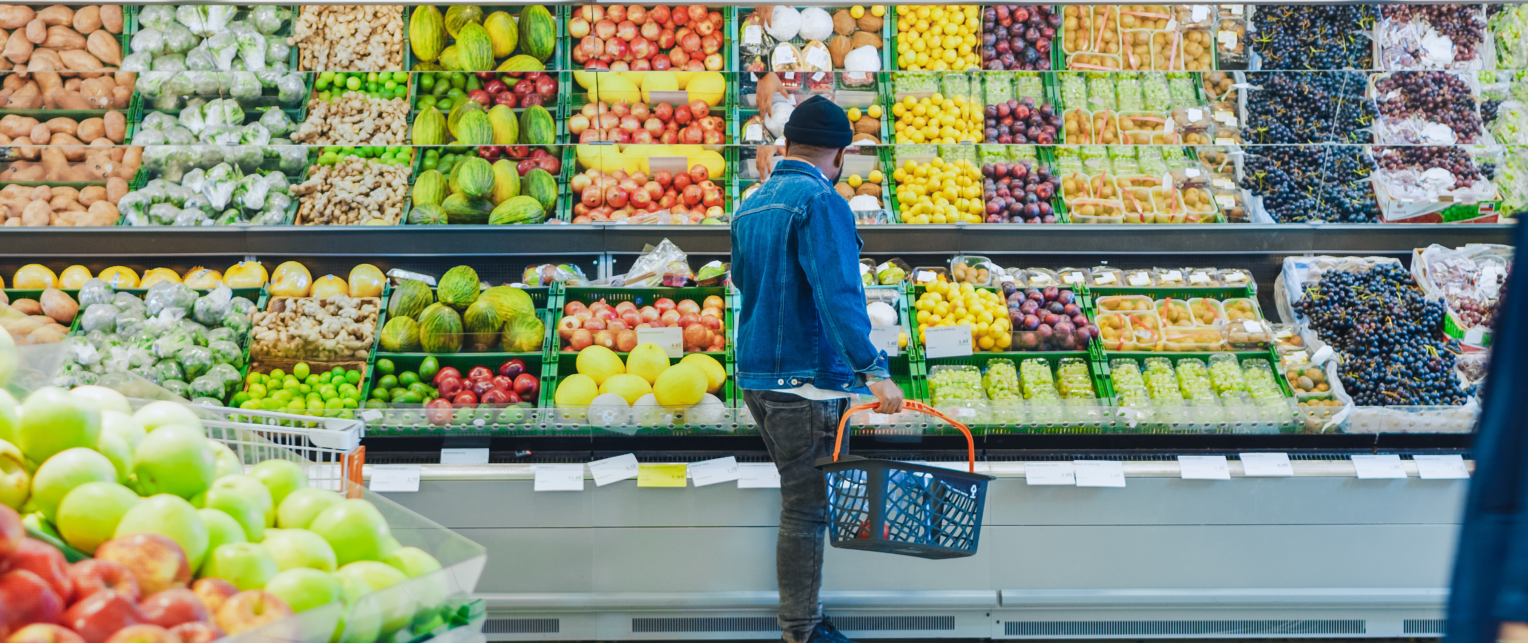 Man shopping for groceries.