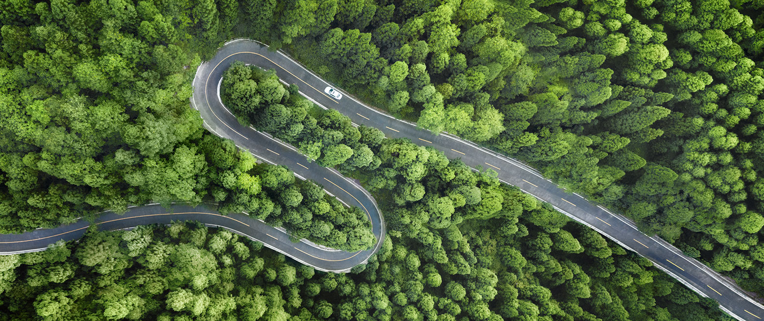 Bird eye view of a highway
