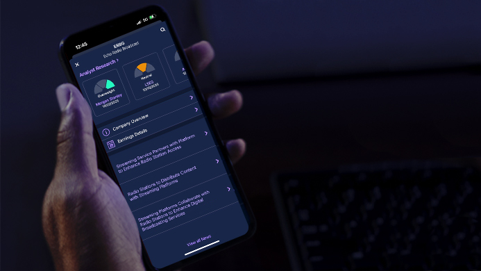 Expert research and insights from analyst reports by Morgan Stanley analysts shown on E*TRADE mobile app