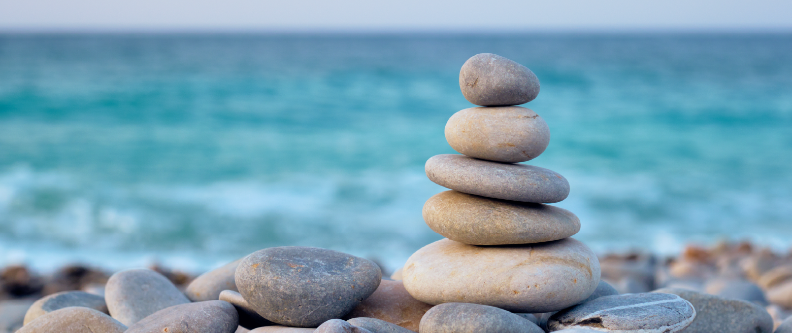 Balancing rocks with ocean view