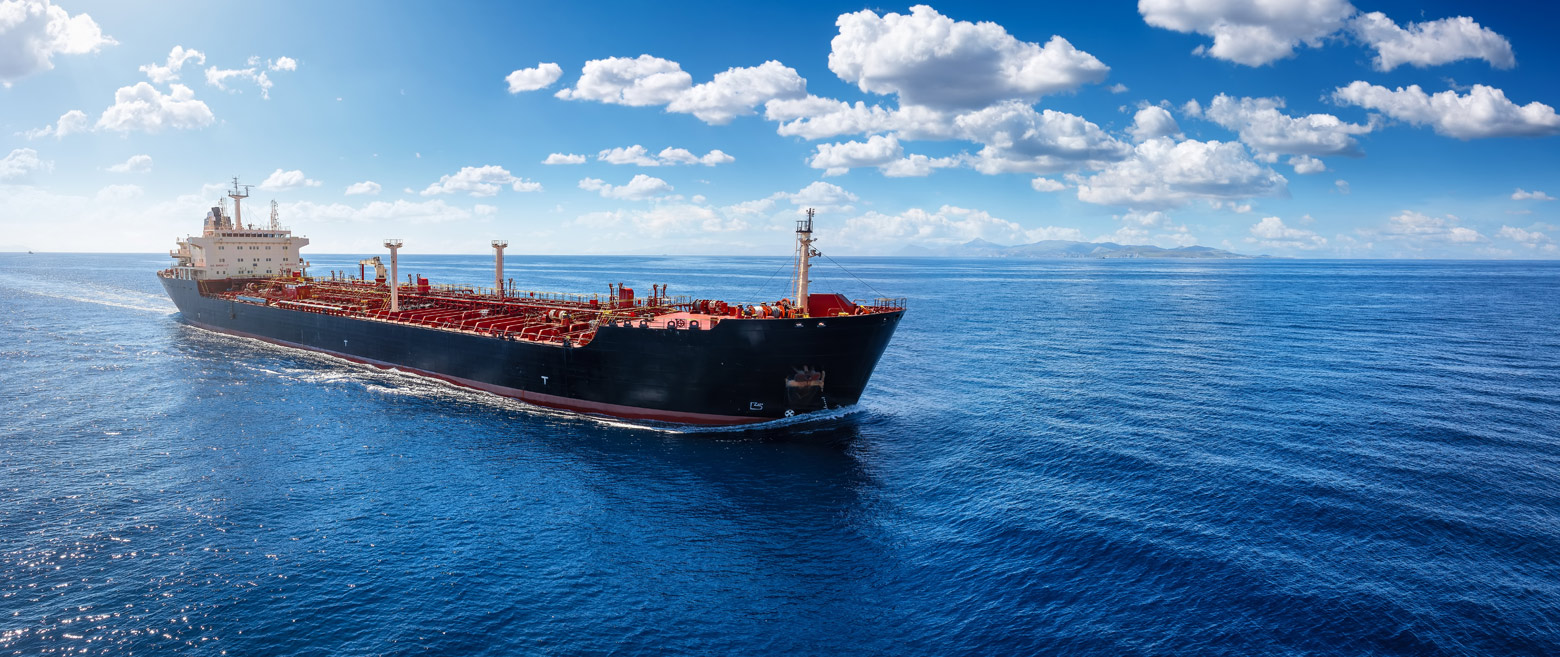 Cargo ship in the sea