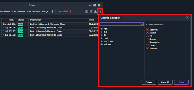 Screengrab of orders tool improvements