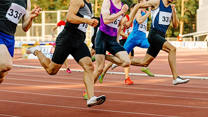 Runners on a track