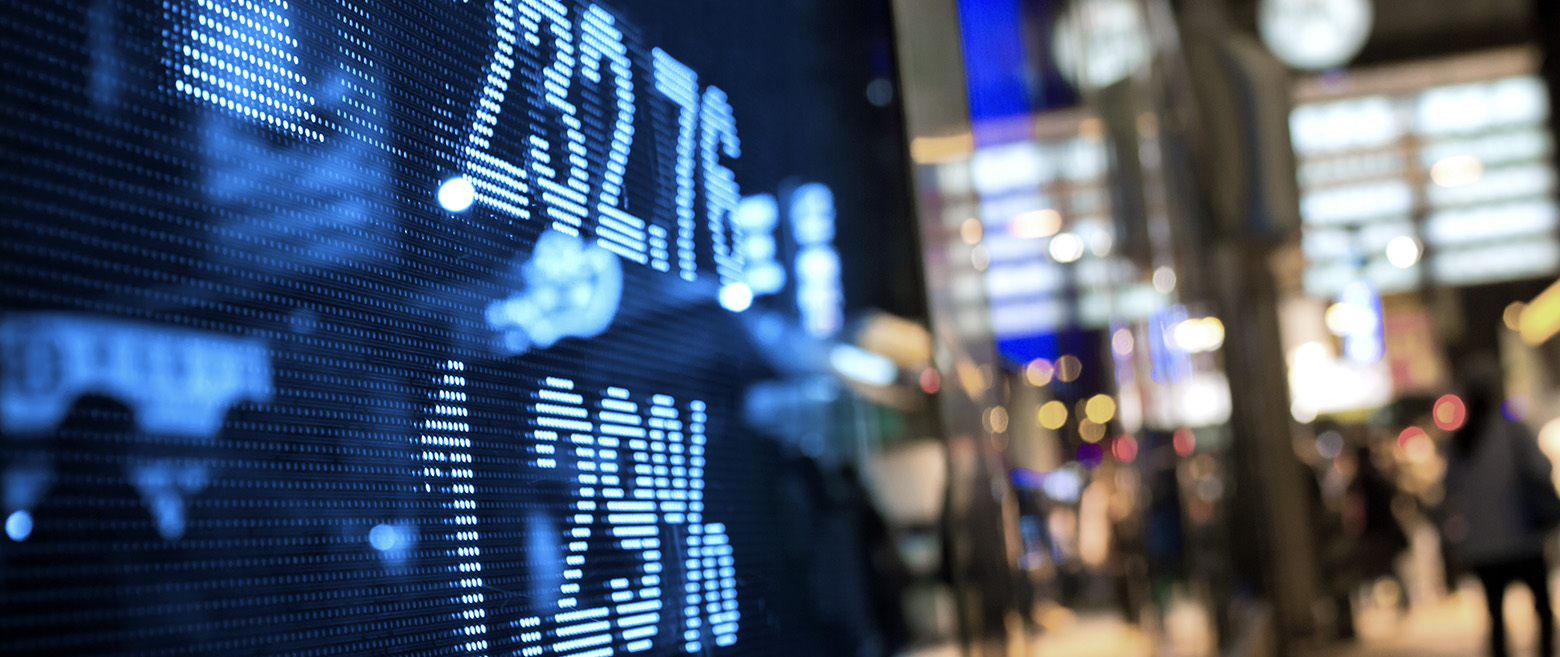 percentages on a digital screen