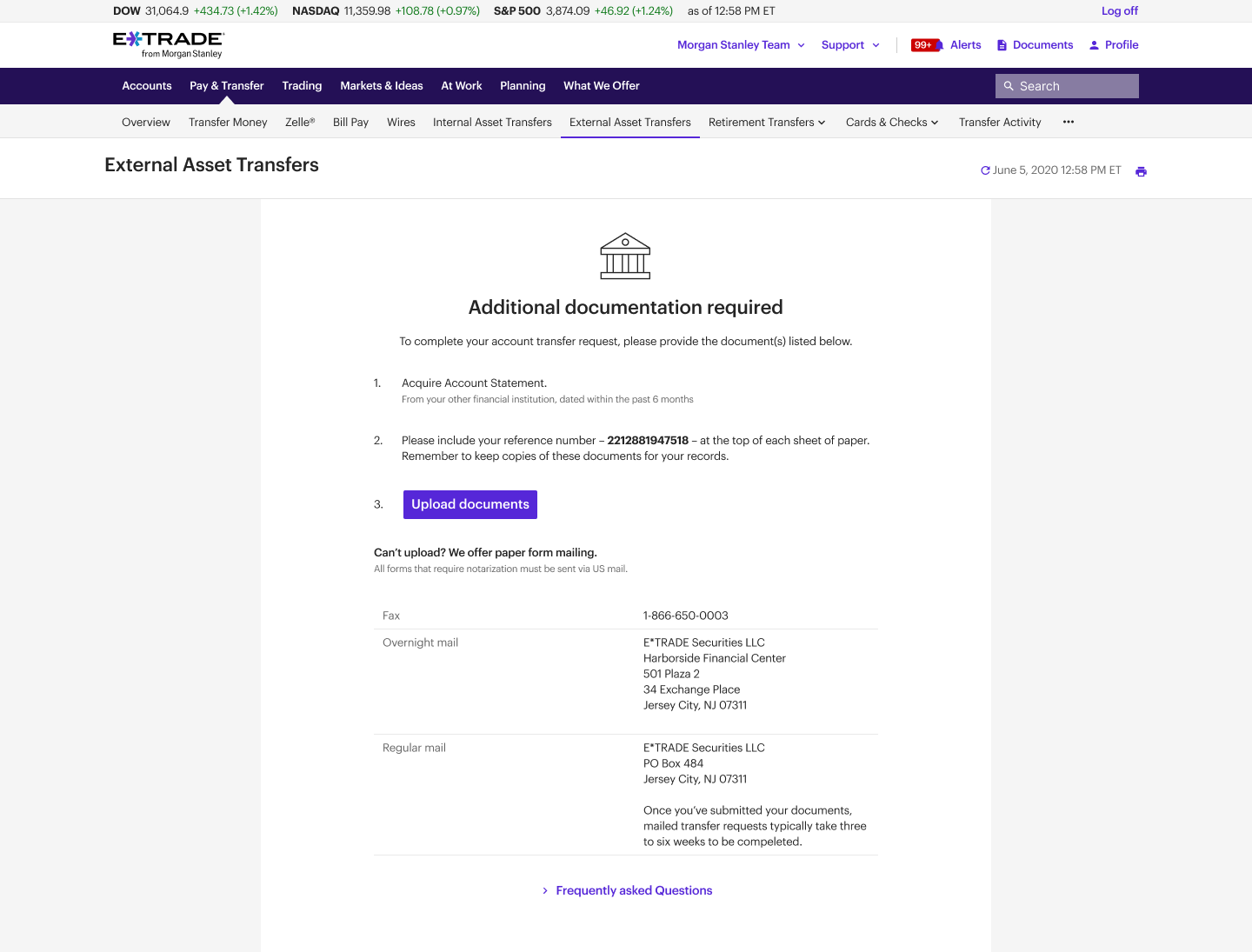 Screenshot of additional documentation 