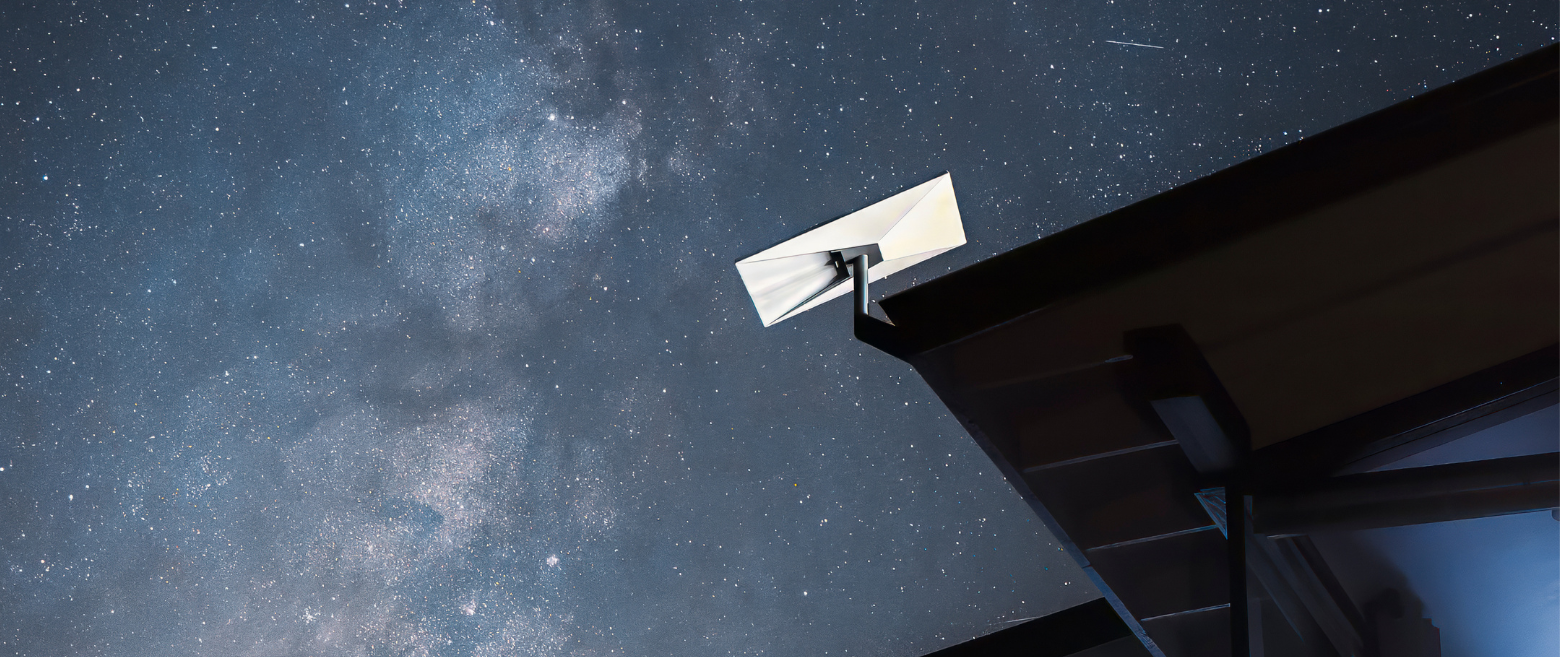 Spacecraft structure against a starry sky