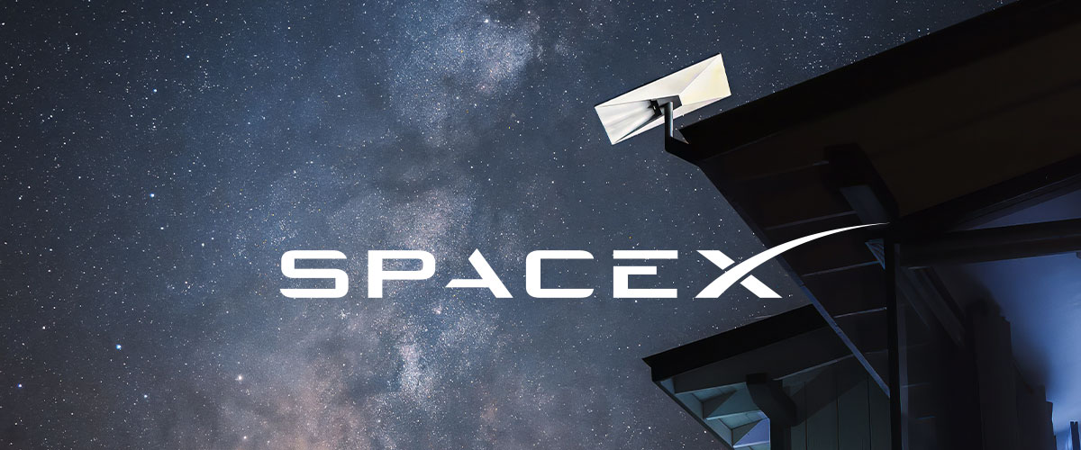 SpaceX logo against a starry sky