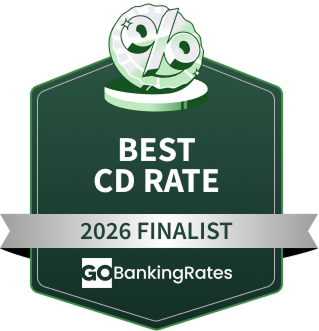 GOBanking Rates Best CD Rate 2026 finalist badge