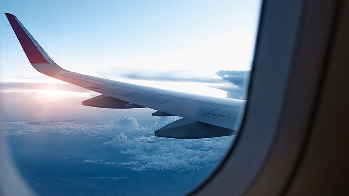 Plane up in the sky