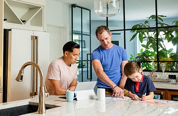 Family in kitchen