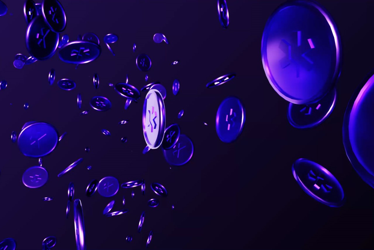 Crypto coins floating