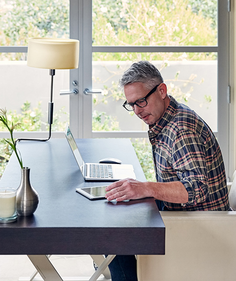 Man looking at device