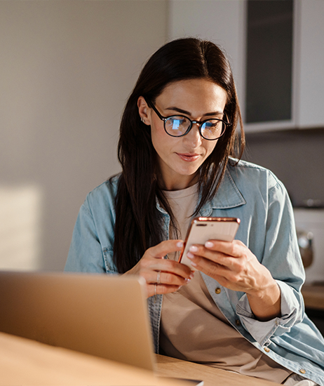 Woman looking at phone