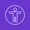 Accessibility symbol on purple background