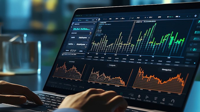 Computer screen with charting
